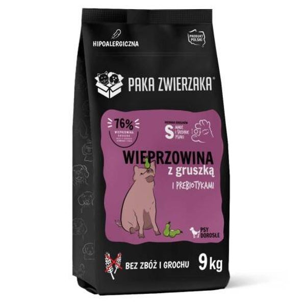 9kg. Paka Zwierzaka droog Hondenvoer Varkens&Peer "S"