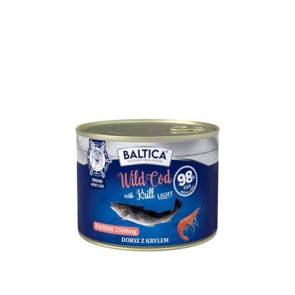 185g.BALTICA EXCELLENT Volwassen kat Wild Cod with Krill Light