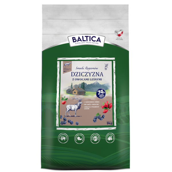 9kg. Baltica Hertenvlees met Bosvruchten, maat M/L