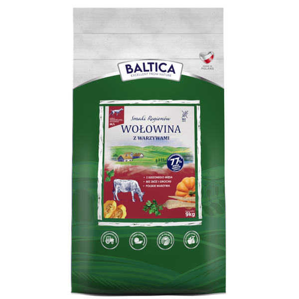 9kg. Baltica Rundvlees met Groenten maat M/L