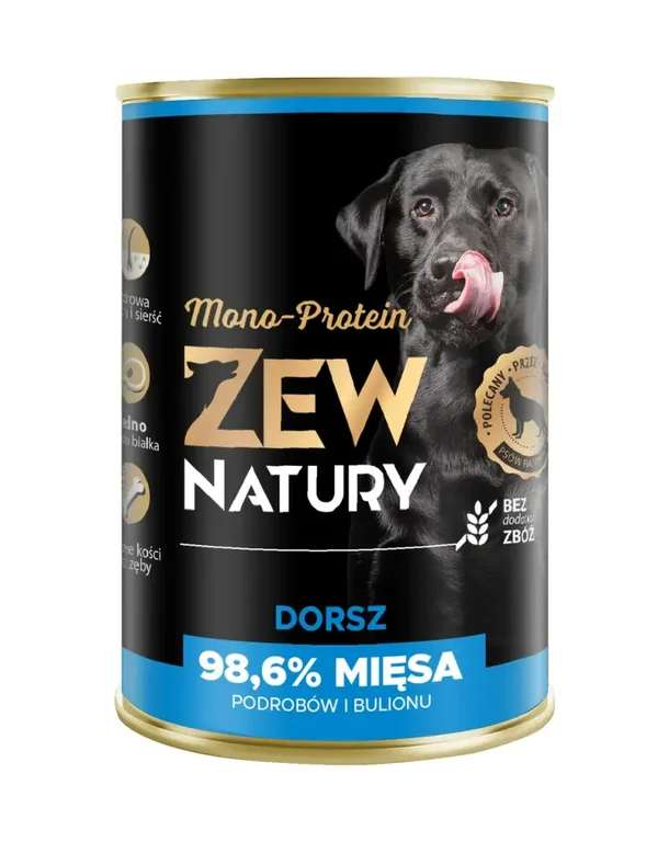 400g. Zew Natury MONO-PROTEIN nat Hondenvoer Kabeljauw