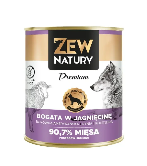 800g. Zew Natury Premium nat Hondenvoer  Rijk aan Lamsvlees