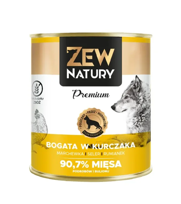 800g. Zew Natury Premium nat Hondenvoer  Rijk aan Kip