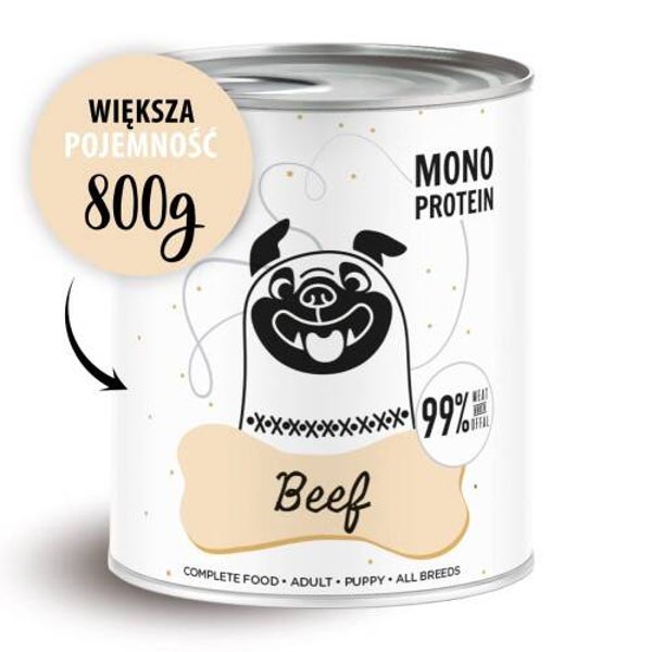 800g. Paka Zwierzaka PEPE nat Hondenvoer Rundvlees Mono-Eiwit