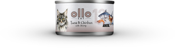 70g. Ollo nat Katenvoer Tonijn en Kip met Garnalen in Gelei