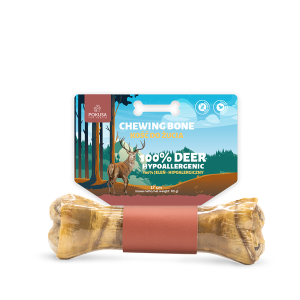 Pokusa Hypoallergenic chewing bone 100% Deer 17cm