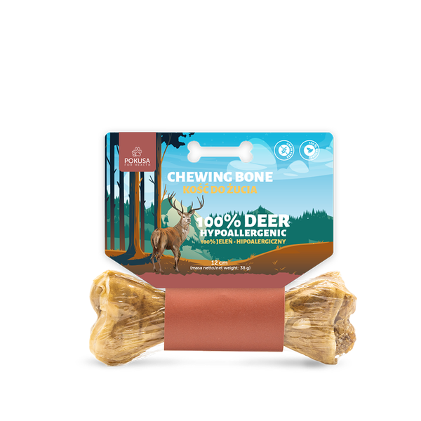 Pokusa Hypoallergenic chewing bone 100% Deer 12cm