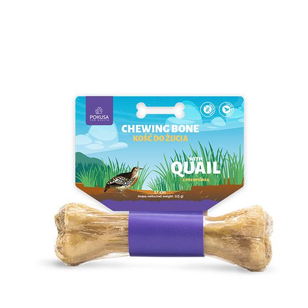Pokusa Hypoallergenic chewing bone 100% Quail  17cm