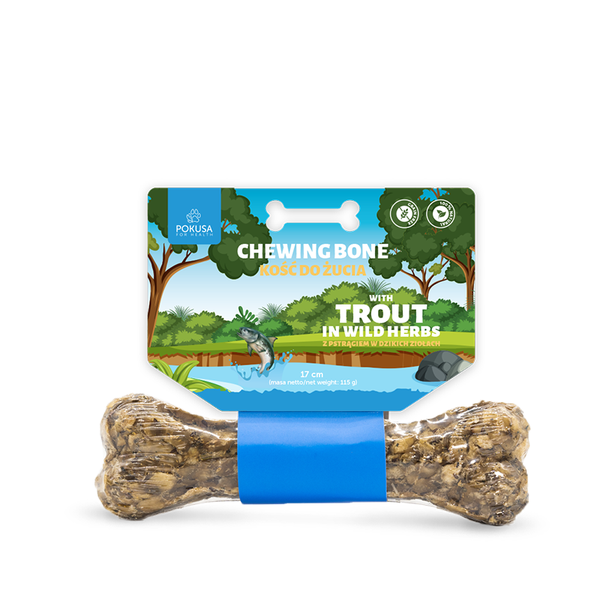 Pokusa Hypoallergenic chewing bone 100% Trout  17cm