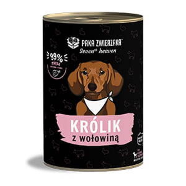400g. Paka Zwierzaka nat Hondenvoer Konijn&Rundvlees