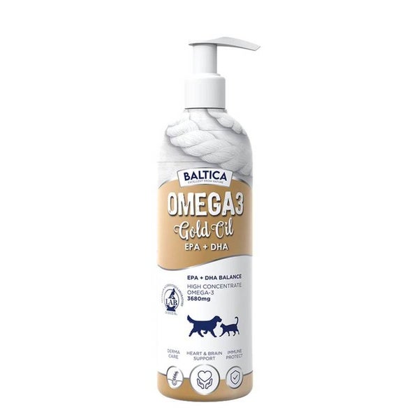 Baltica Omega-3 Gold Oil voor Hond een Kat 400ml.