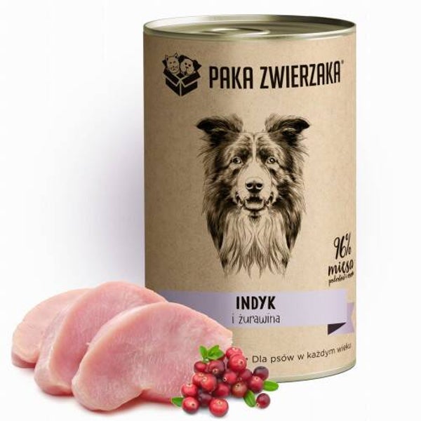400g. Paka Zwierzaka nat Hondenvoer Kalkoen&Veenbessen
