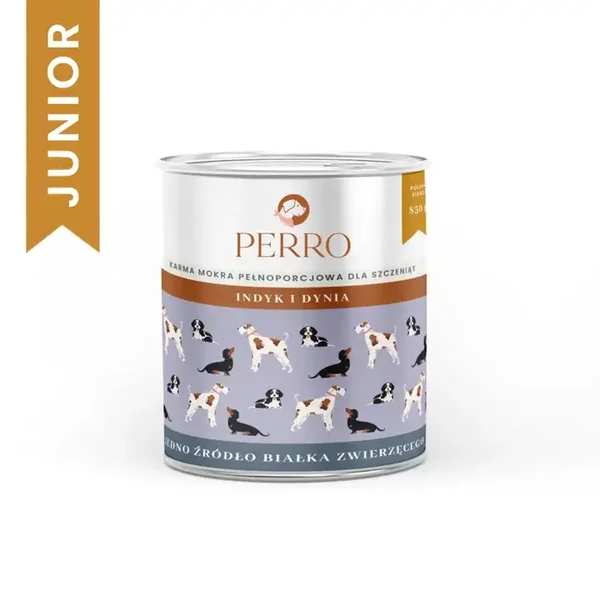 850g. Perro nat Hondenvoer Mono-Eiwit Kalkoen met Pompoen Puppy