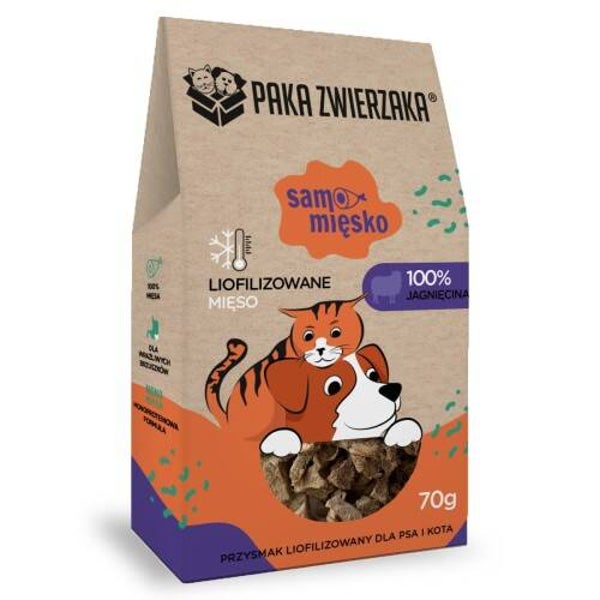 70g. Paka Zwierzaka, Gefreeze-dried treat Alleen Vlees Lamvlees