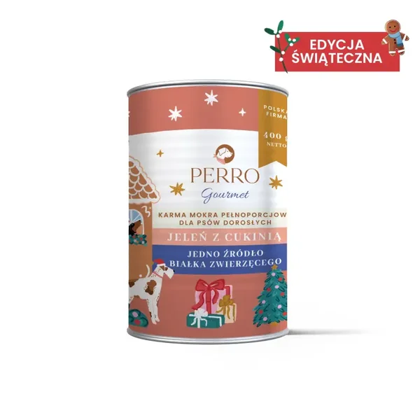 400g. Perro nat Hondenvoer Mono-Eiwit Herten met Courgette