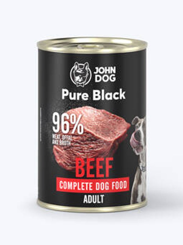 400g. John Dog Pure Black nat Hondenvoer Rundvlees