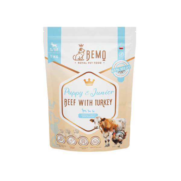 1kg. Bemo Rundvlees met Kalkoen Puppy