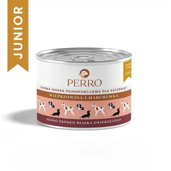 410g. Perro nat Hondenvoer Mono-Eiwit Varkensvlees en Wortelen. Puppy