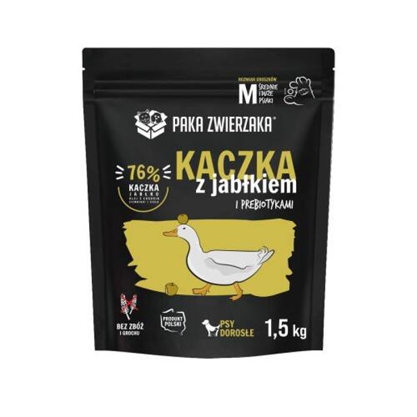 1,5kg. Paka Zwierzaka droog Hondenvoer Eend&Appel "M"
