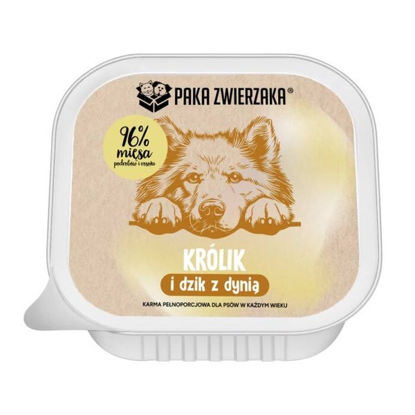 150g Paka Zwierzaka TACKA PZ natvoer: Konijn en wildzwijn met pompoen