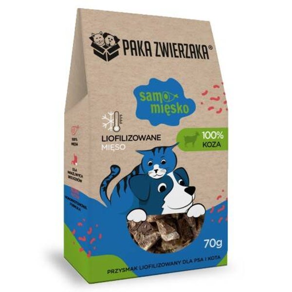 70g. Paka Zwierzaka, Gefreeze-dried treat Alleen Vlees Geitvlees