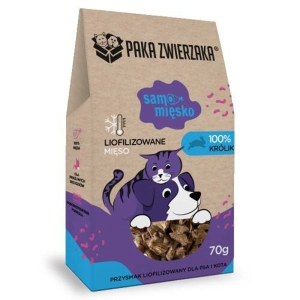 70g. Paka Zwierzaka, Gefreeze-dried treat Alleen Vlees Konijn