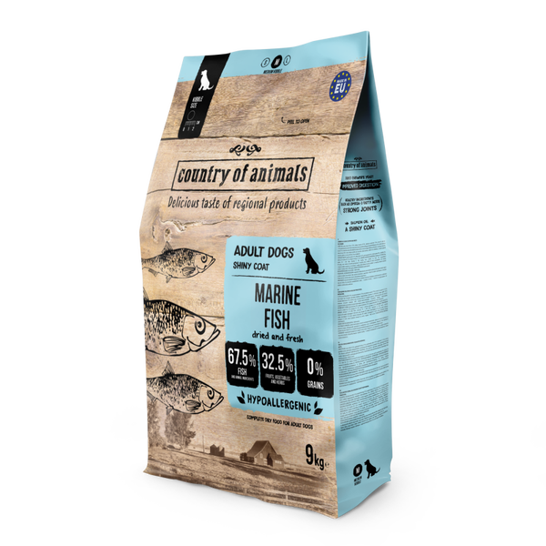 9kg. Wiejska Zagroda droog hondenvoer ZeeVissen Maat M