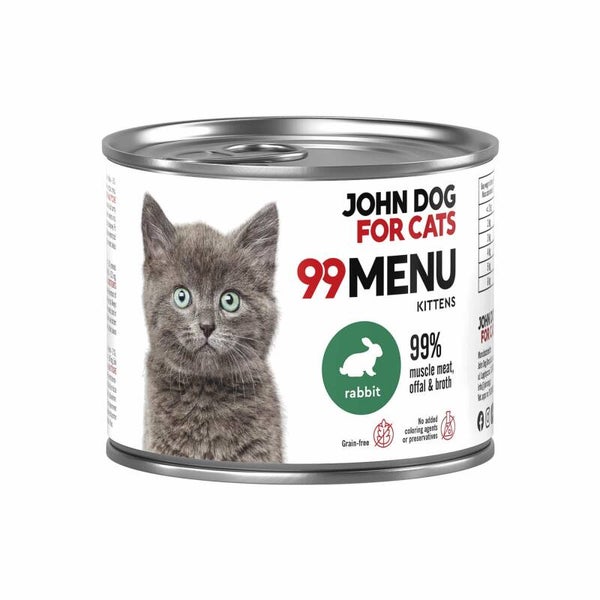 200g. John Dog 99Menu voor Kittens Konijn