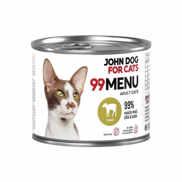 400g. John Dog 99Menu voor Katten Kalfsvlees