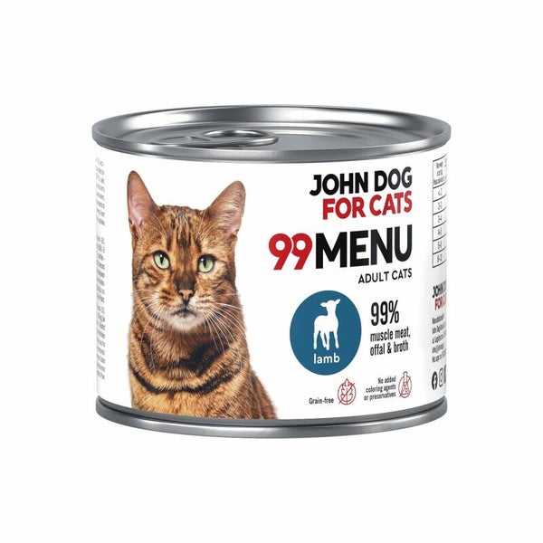 400g. John Dog 99Menu voor Katten Lamb