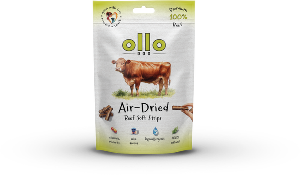 80g. Ollo Air Dried 100% Beef Strips