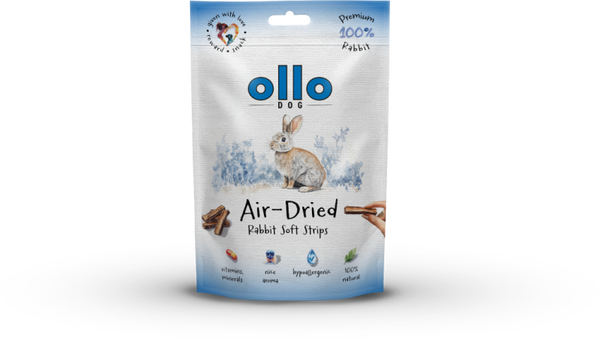 80g. Ollo Air Dried 100% Rabbit Strips