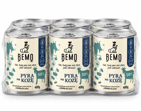 6 x 400g. Bemo Mono-Eiwit nat Hondenvoer Geit&Aardappelen