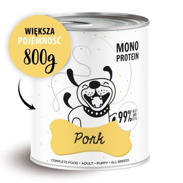 800g. Paka Zwierzaka PEPE nat Hondenvoer Varkens Mono-Eiwit