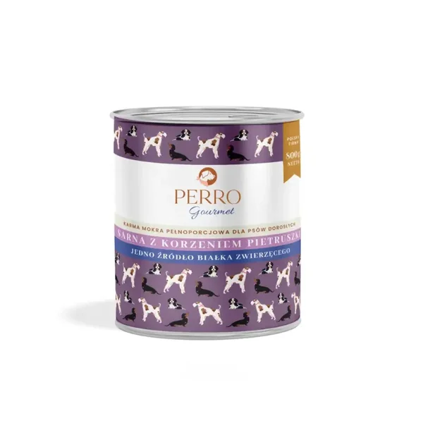 800g. Perro Gourmet Hertenvlees met peterseliewortel voor volwassen honden