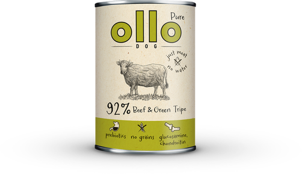 400g. Ollo Hondenvoer Pure Rundvlees en Groene Pens