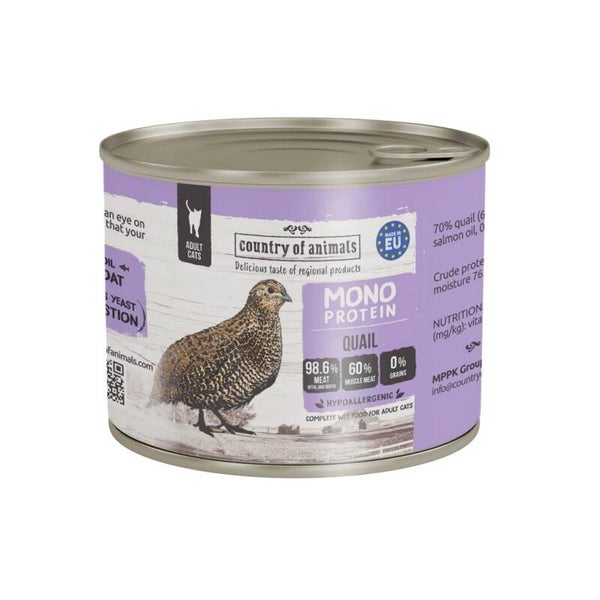 200g. Wiejska Zagroda nat Kattenvoer Kwartel Mono-Eiwit