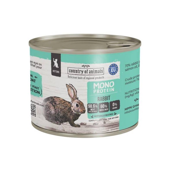 200g. Wiejska Zagroda nat Kittens voer Konijn Mono-Eiwit