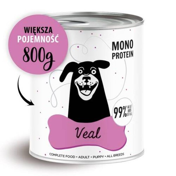 800g. Paka Zwierzaka PEPE nat Hondenvoer Kalfs Mono-Eiwit