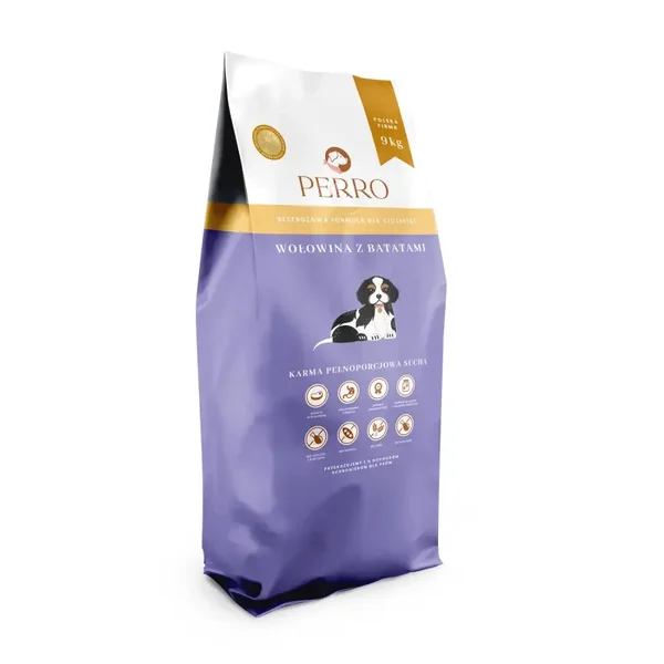 9kg. Perro Droog Hondenvoer Rundvlees met Zoete Aardappelen voor Puppy's maat S