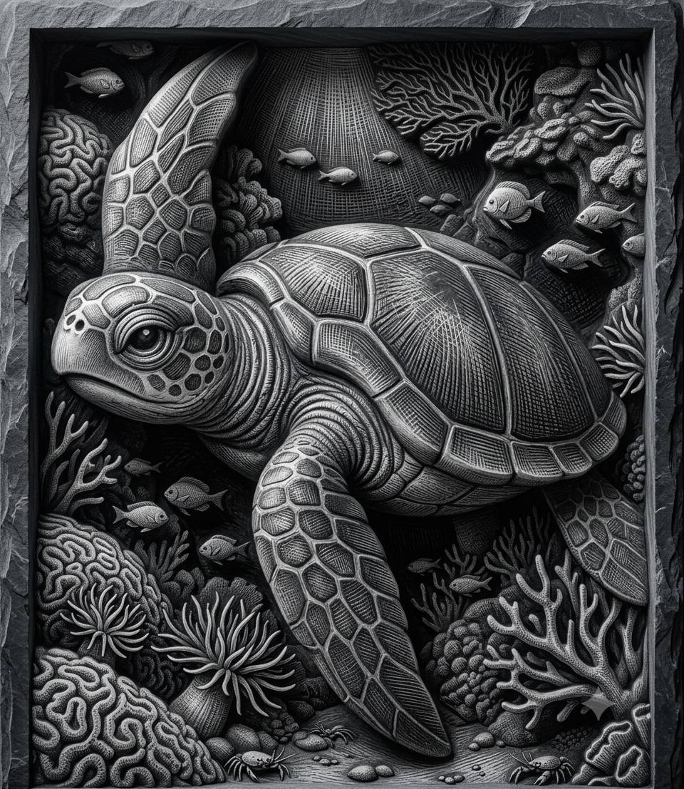 Gravure  3D sur carrelage petit format