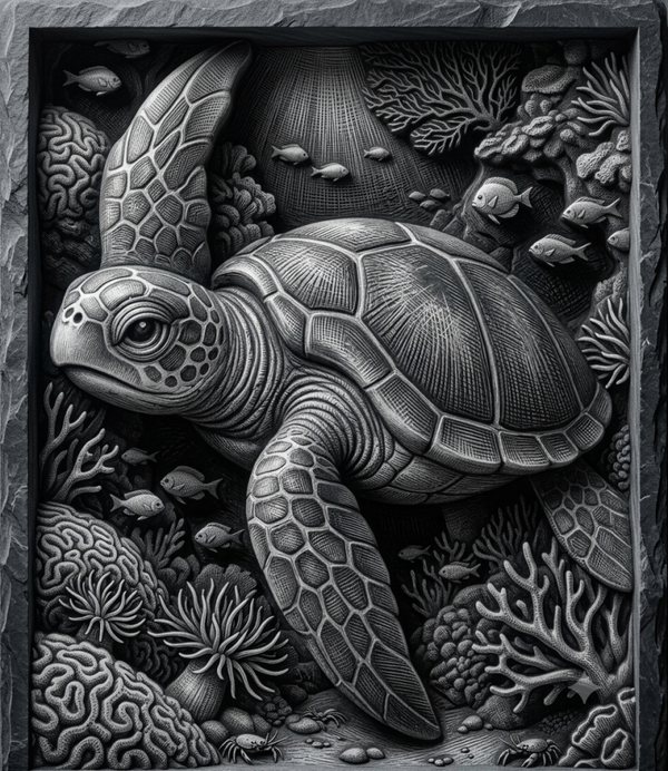 Gravure  3D sur carrelage petit format