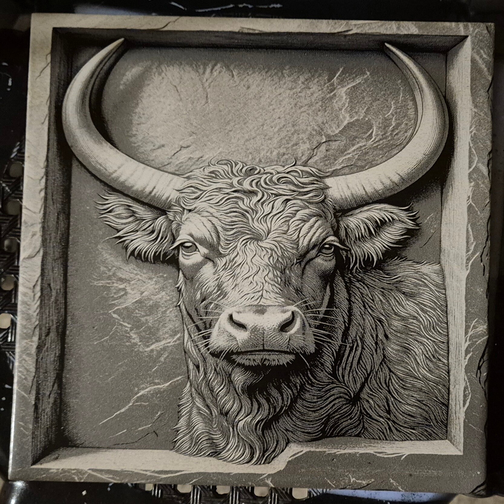 Gravure  3D sur carrelage grand format
