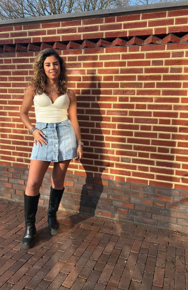 Denim Button Mini Skirt – Suzan
