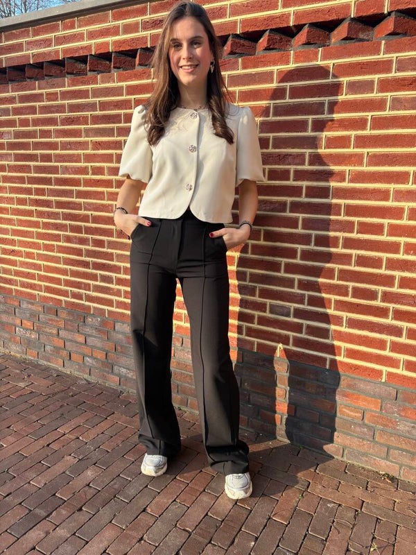 Elegante High-Waist Pantalon - Zwart