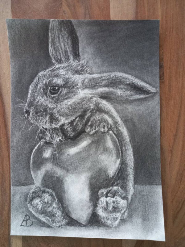'Lovebunny' A4 op tekenpapier