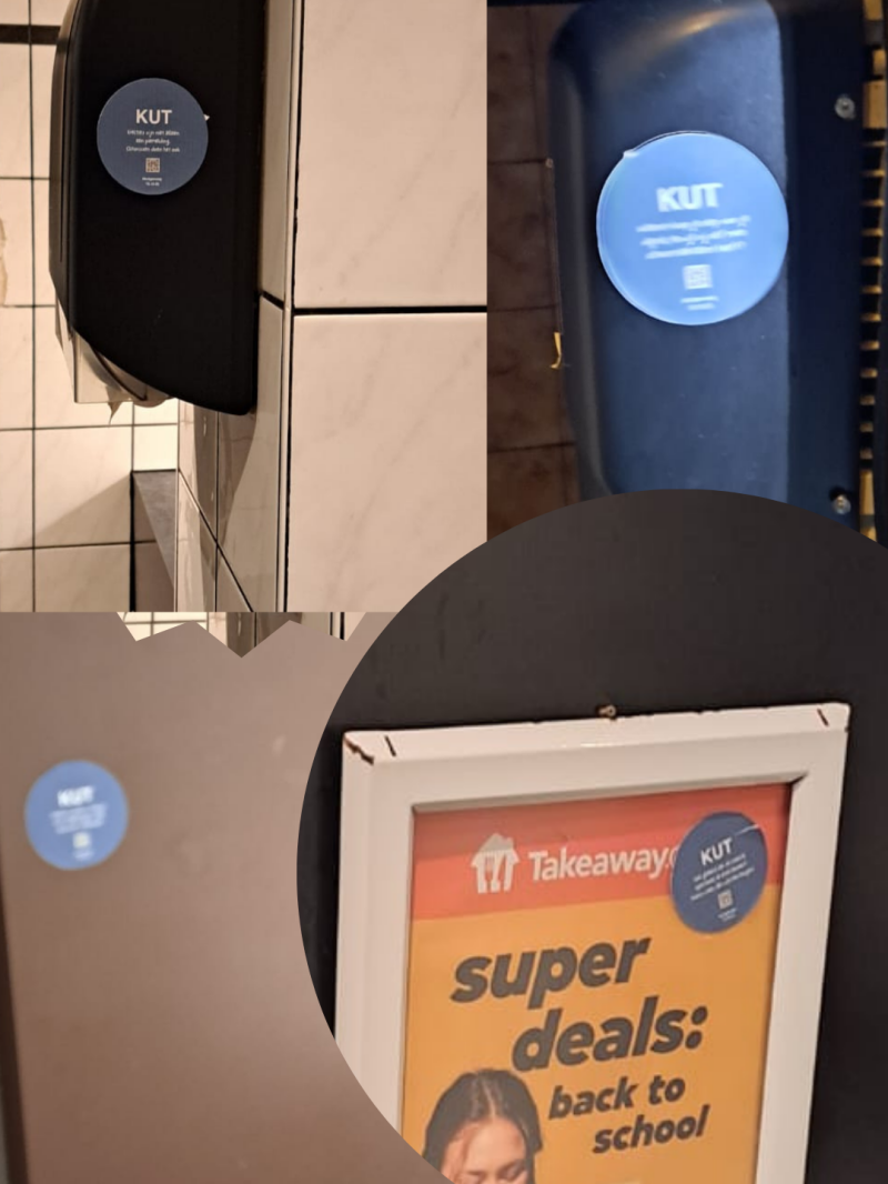 KUT sticker campagne in Antwerpen café wc-deur – uit het boek KUT GENOEG
