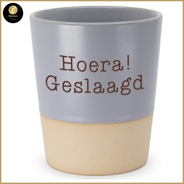 Keramische beker HOERA GESLAAGD vanaf