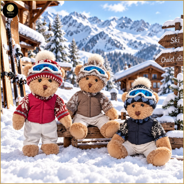 Beer SKI outfit in rood, beige en blauw  25cm Limited Edition