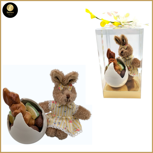 Keramisch Gebroken ei met paasfiguur